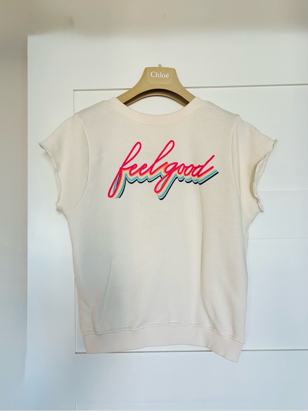 ⁠ba&sh Size 1 / S Feel Good Cream Short Sleeve Sweatshirt